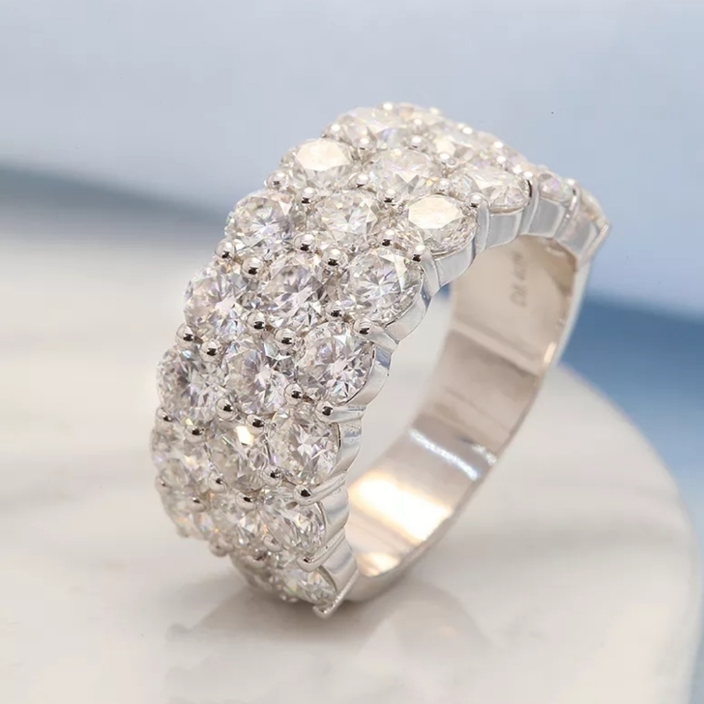 New Certified 2.8 ctw. Brilliant Cut Diamond Moissanite women's ring size 8 - Picture 6 of 13